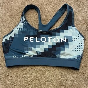 Peloton Women's Geometric Blue Sports Bra